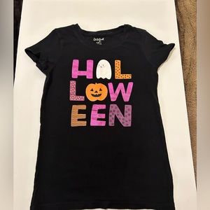Cat and Jack black short sleeve Halloween graphic T-shirt girls L 10/12